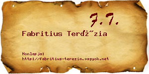 Fabritius Terézia névjegykártya